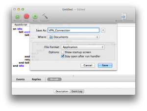 VPN connection AppleScript