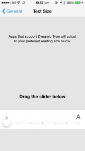 iOS 7 beta - Text Size