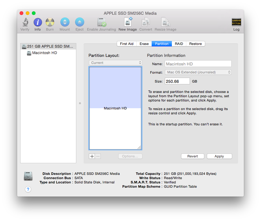 OS X Yosemite Disk Utility